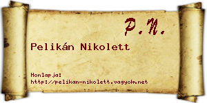 Pelikán Nikolett névjegykártya