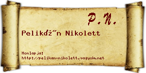 Pelikán Nikolett névjegykártya