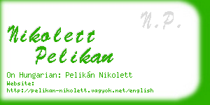 nikolett pelikan business card